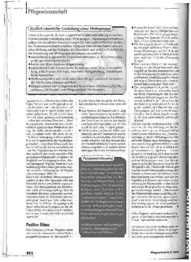 Vorschauseite 4: Belastung wird durch Motivation kompensiertWohngruppen für Menschen mit Demenz