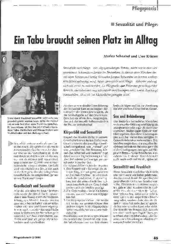 Vorschauseite 1: Ein Tabu braucht seinen Platz im Alltag