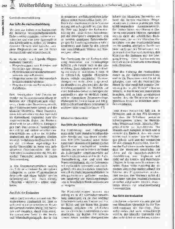 Vorschauseite 3: Praxisnahes Lernen in der Fachweiterbildung Anästhesieund Intensivpflege
