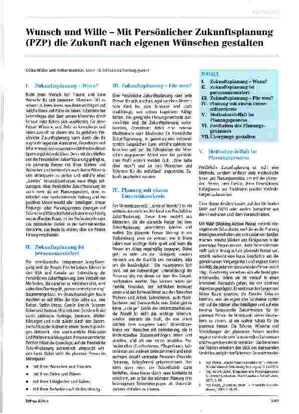 Vorschauseite 1: Wunsch und Wille - Mit Persönlicher Zukunftsplanung (PZP) die Zukunft nach eigenen Wünschen gestalten