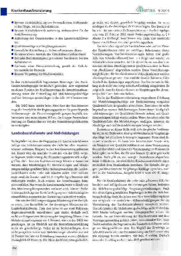 Vorschauseite 4: Finanzierung - Die Erwartungen der Krankenhäuser