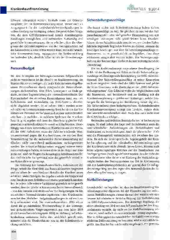 Vorschauseite 6: Finanzierung - Die Erwartungen der Krankenhäuser