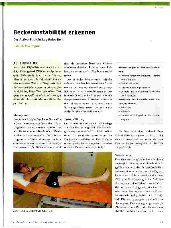 Vorschauseite 1: Beckeninstabilität erkennen