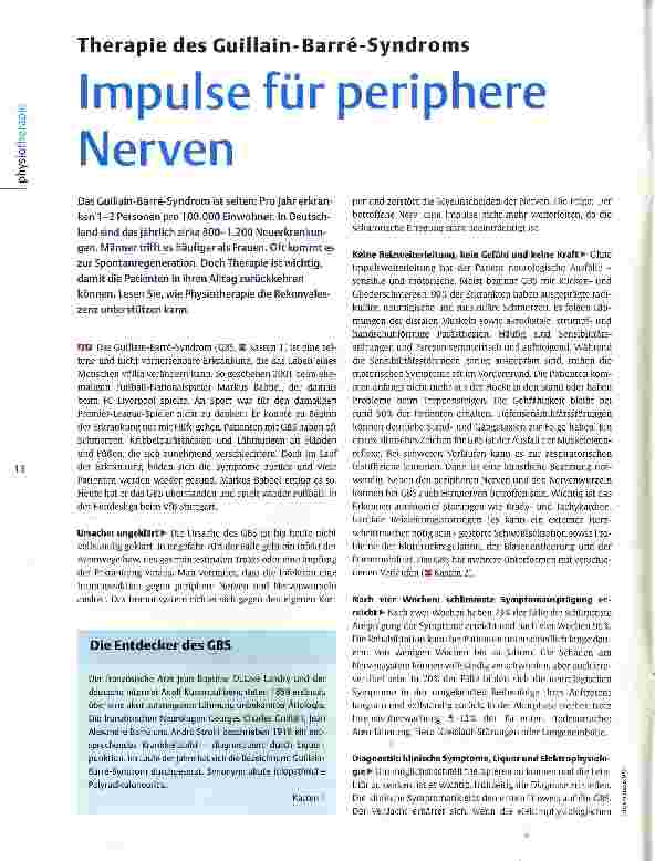Vorschauseite 1: Therapie des Guillain-Barre-Syndroms Impulse für periphere Nerven