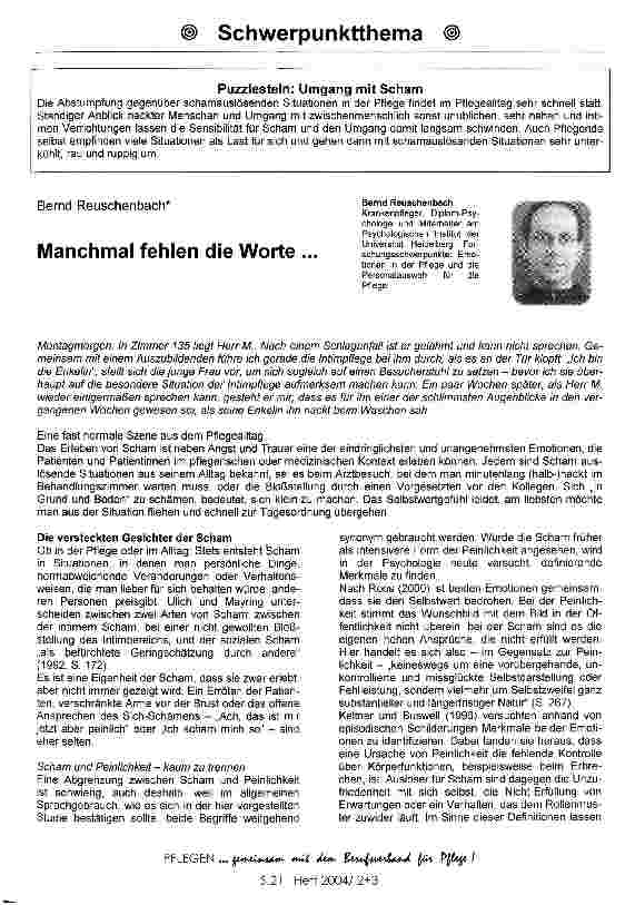 Vorschauseite 1: Manchmal fehlen die Worte