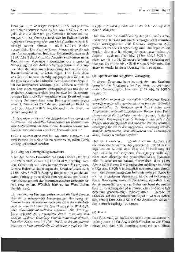 Vorschauseite 4: Zulässigkeit und Inhalt von Kooperationsvereinbarungen zwischen pharmazeutischer Industrie und GKV