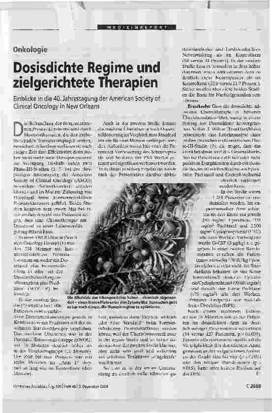 Vorschauseite 1: Dosisdichte Regime und zielgerichtete Therapien