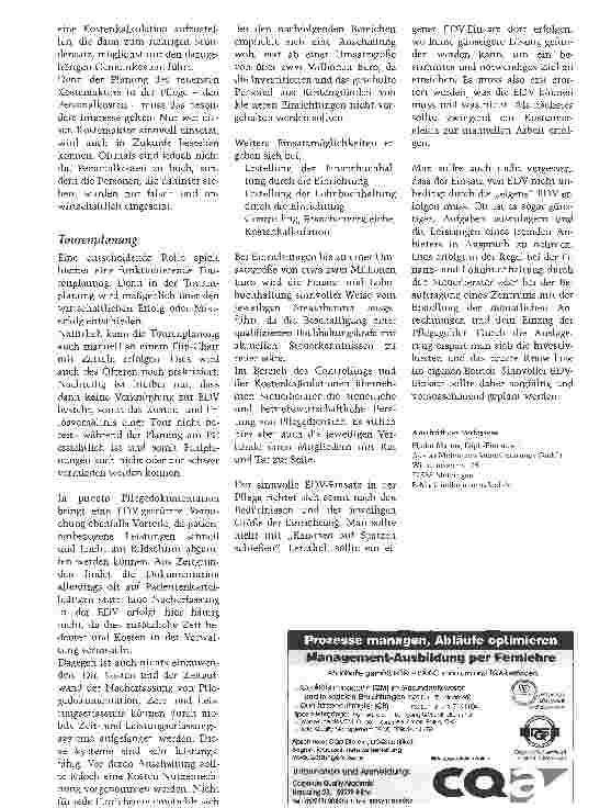 Vorschauseite 2: EDV-Einsatz? Ja - aber sinnvoll!