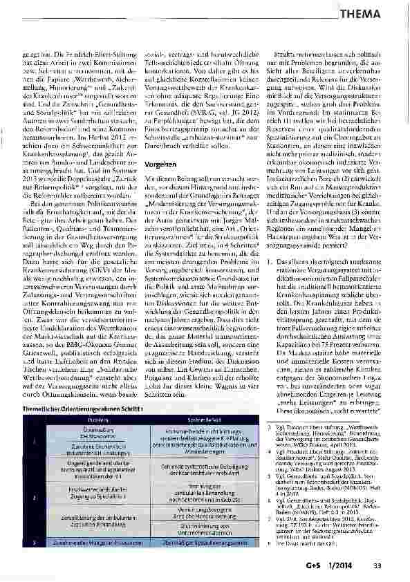 Vorschauseite 2: Reformbedarf der Versorgungs Strukturen in der GKV