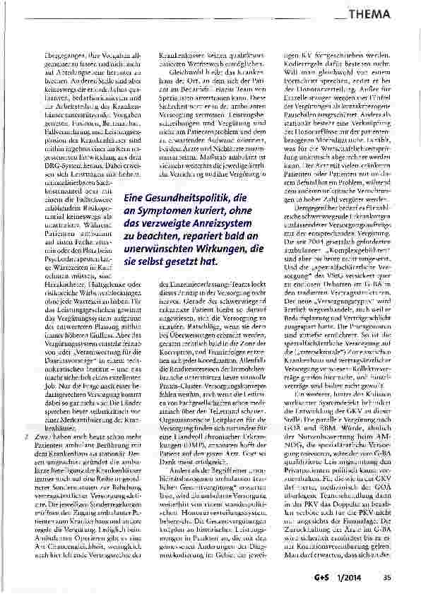 Vorschauseite 4: Reformbedarf der Versorgungs Strukturen in der GKV