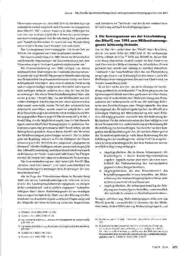 Vorschauseite 2: Die Novelle des Branden-burgischen Landespersonal-vertretungsgesetzes von 2014