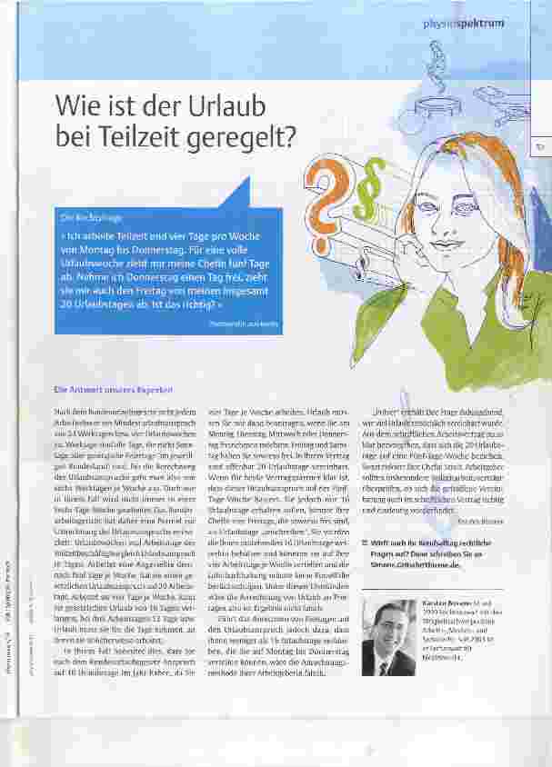 Vorschauseite 1: Wie ist der Urlaub bei Teilzeit geregelt?