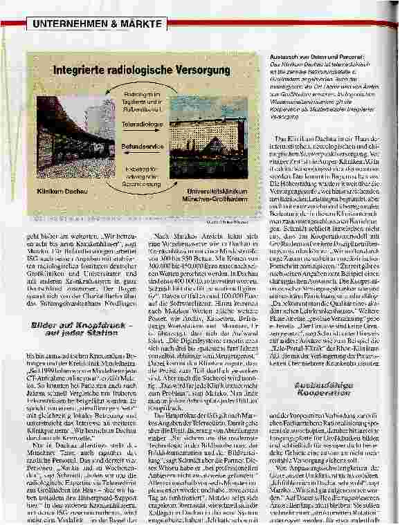 Vorschauseite 3: Mit vereinten KräftenTELEMEDIZIN-KOOPERATION
