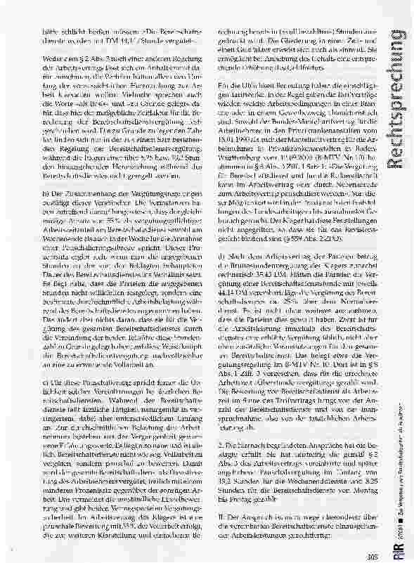 Vorschauseite 3: Zur Vergütung von Bereitschaftszeiten als Arbeitszeit