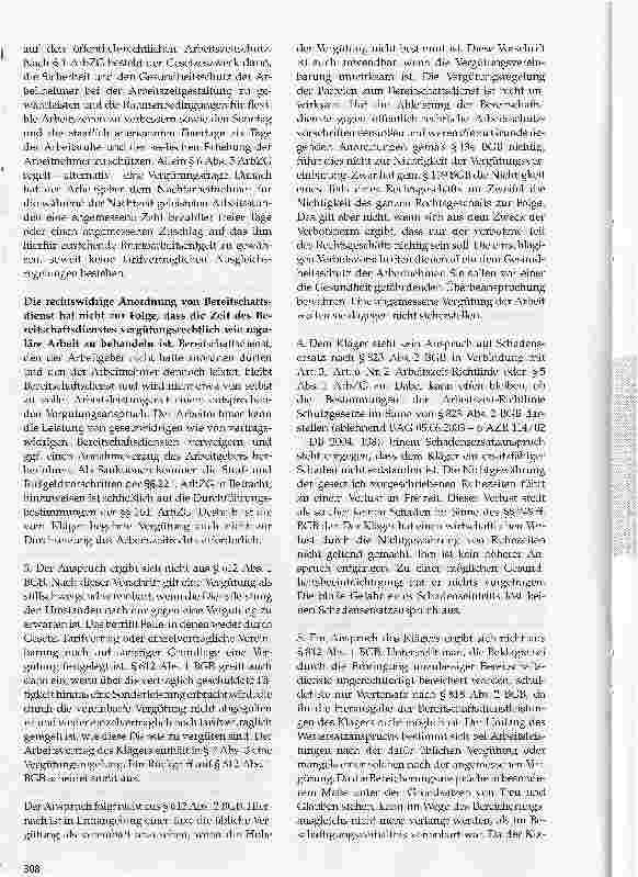 Vorschauseite 6: Zur Vergütung von Bereitschaftszeiten als Arbeitszeit