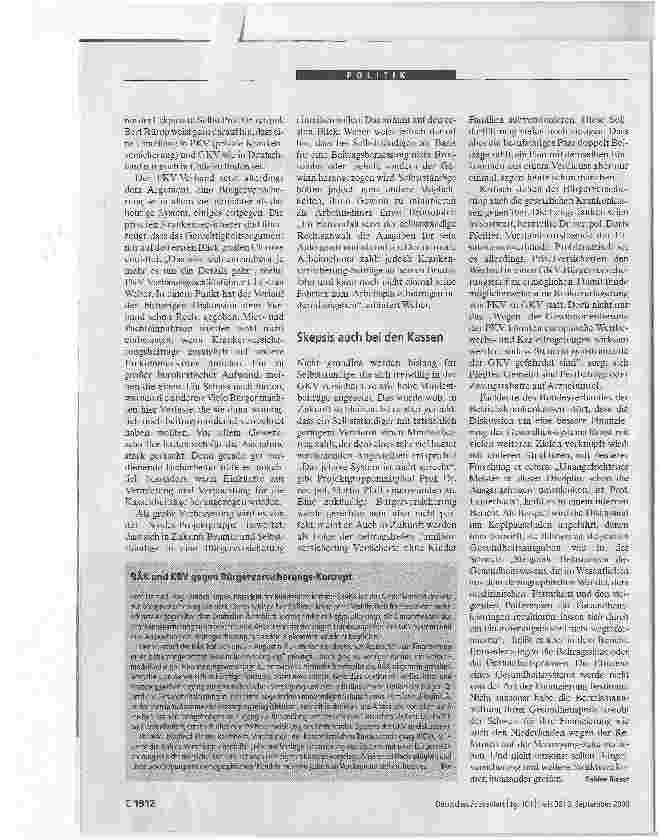 Vorschauseite 2: Hauptsache wählergerecht. Bürgerversicherung