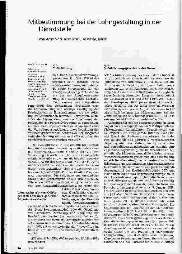Vorschauseite 1: Mitbestimmung bei der Lohngestaltung in der Dienststelle