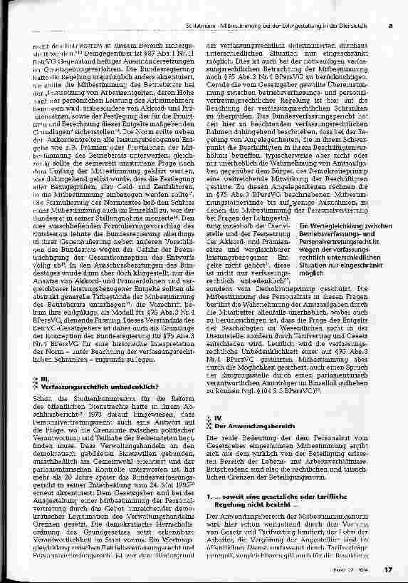 Vorschauseite 2: Mitbestimmung bei der Lohngestaltung in der Dienststelle
