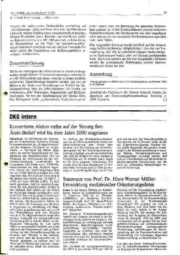 Vorschauseite 1: Entwicklung medizinischer Orientierungsdaten