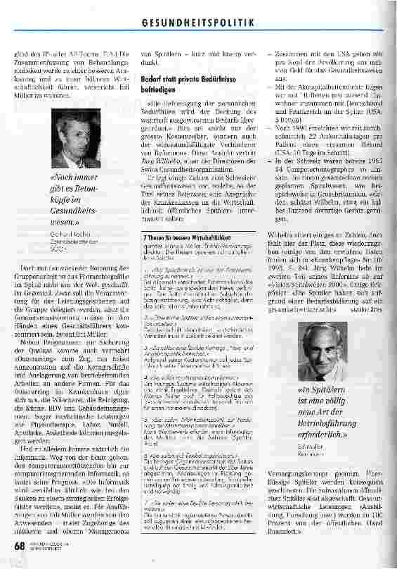 Vorschauseite 2: Spitäler Achtung: Die Effizienzmanager kommen! SGGP-Tagung über Wirtschaftlichkeit in öffentlichen Spitälern