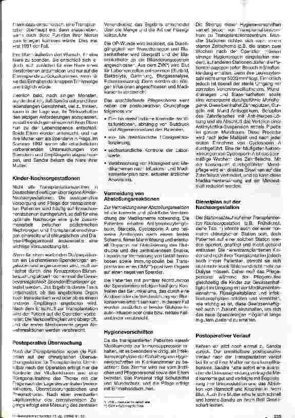 Vorschauseite 2: Die Pflege des nierentransplantierten Kindes