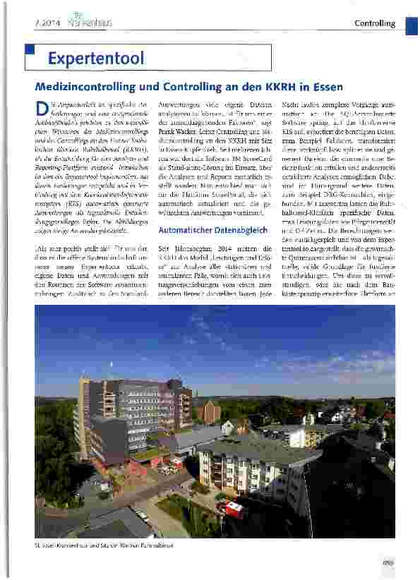 Vorschauseite 1: Medizincontrolling und Controlling an den KKRH in Essen