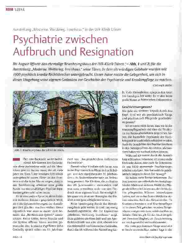 Vorschauseite 1: Psychiatrie zwischen Aufbruch und Resignation