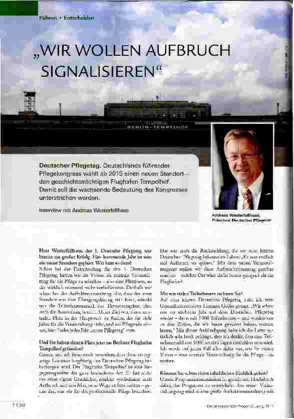 Vorschauseite 1: WIR WOLLEN AUFBRUCH SIGNALISIEREN