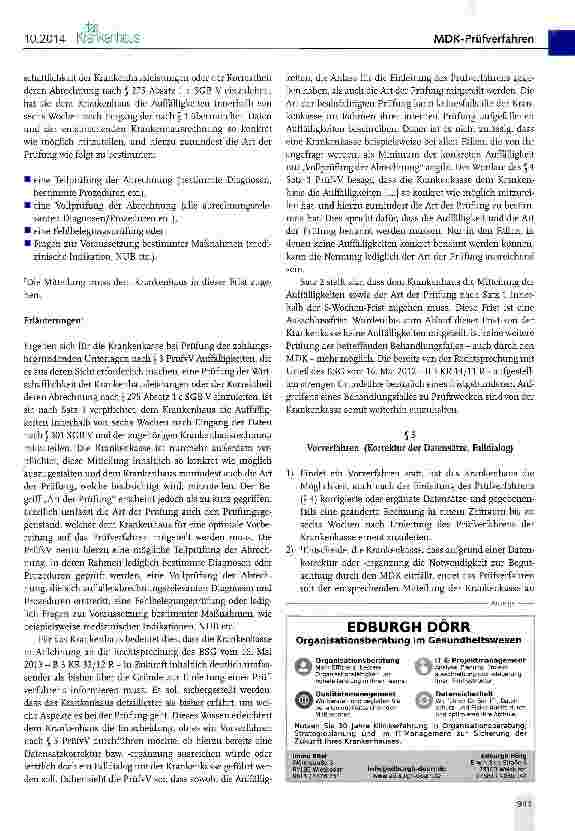 Vorschauseite 4: Umsetzungshinweise der DKG zur Anwendung der Vereinbarung über das Nähere zum Prüfverfahren nach § 275 Absatz 1 c SGB V (Prüfverfahrensvereinbarung - PrüfvV) gemäß § 17 c Absatz 2…