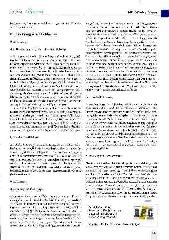 Vorschauseite 6: Umsetzungshinweise der DKG zur Anwendung der Vereinbarung über das Nähere zum Prüfverfahren nach § 275 Absatz 1 c SGB V (Prüfverfahrensvereinbarung - PrüfvV) gemäß § 17 c Absatz 2…
