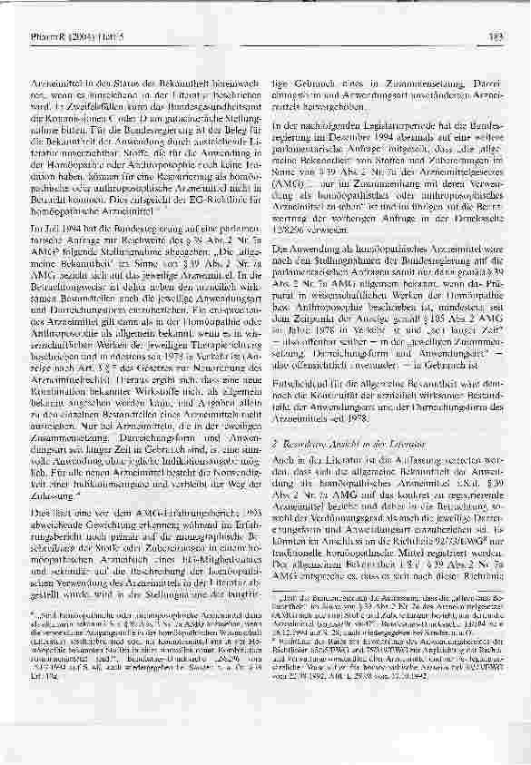 Vorschauseite 3: Die allgemeine Bekanntheit der Anwendung als homöopathisches Arzneimittel i. S. d. § 39 Abs. 2 Nr. 7a AMG als K.O.-Kriteriumbei der Registrierung?