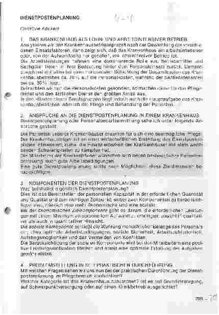 Vorschauseite 1: Dienstpostenplanung