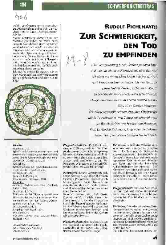 Vorschauseite 1: Zur Schwierigkeit, den Tod zu empfinden (Interview)
