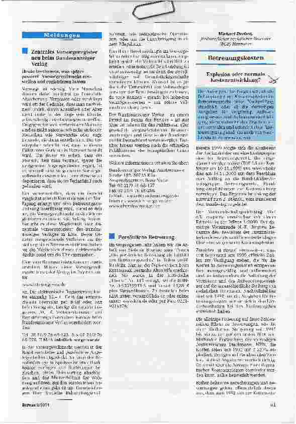 Vorschauseite 1: BetreuungskostenExplosion oder normale Kostenentwicklung