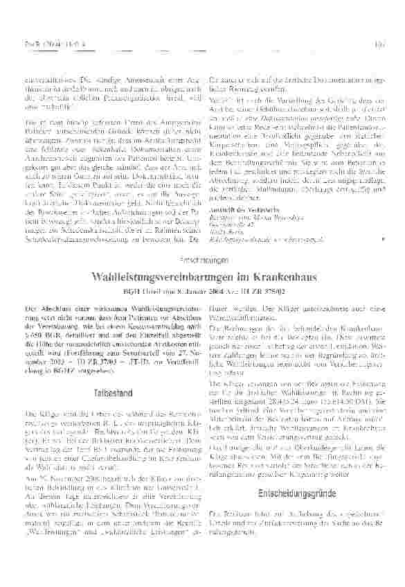 Vorschauseite 2: Patientenkarteikarte kein Anscheinsbeweis