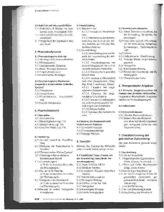 Vorschauseite 2: Standardmonographie für Krankenhausapotheken