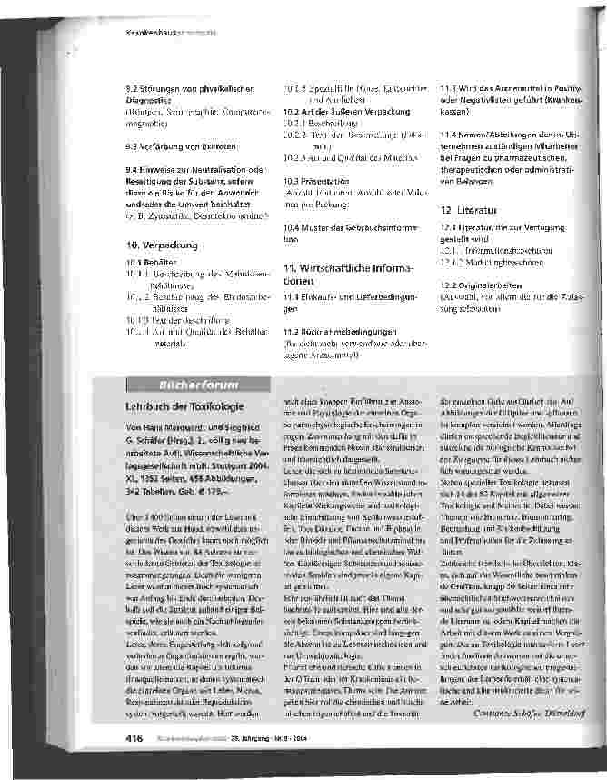 Vorschauseite 4: Standardmonographie für Krankenhausapotheken