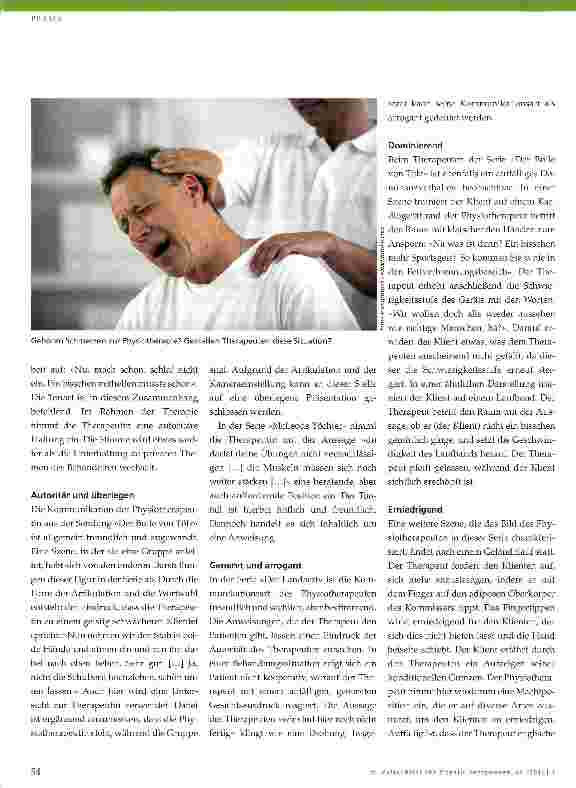 Vorschauseite 3: Inszenierung der Physiotherapie in Fernsehserien Klischee oder Realität? Teil 2: Analyse des Kommunikationsverhaltens