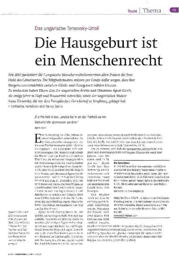 Vorschauseite 2: Die Hausgeburt ist ein Menschenrecht