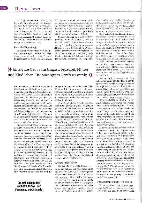 Vorschauseite 3: Die Hausgeburt ist ein Menschenrecht