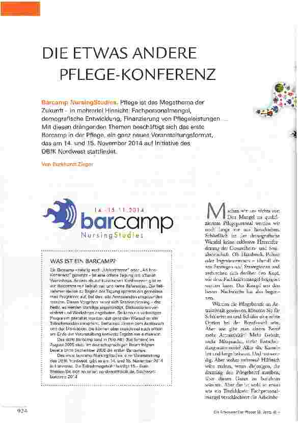Vorschauseite 1: DIE ETWAS ANDERE PFLEGE-KONFERENZ
