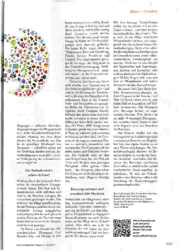 Vorschauseite 2: DIE ETWAS ANDERE PFLEGE-KONFERENZ