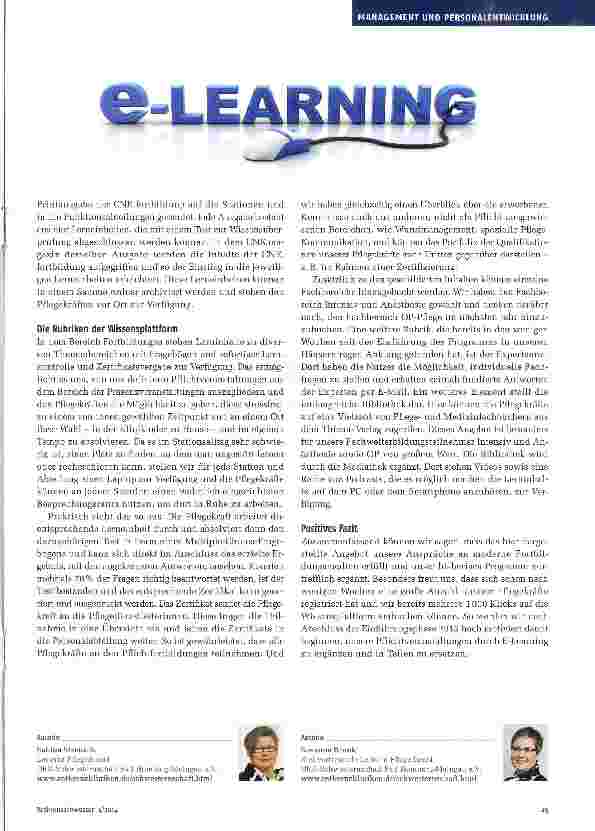 Vorschauseite 2: E-Learning in der Pflege