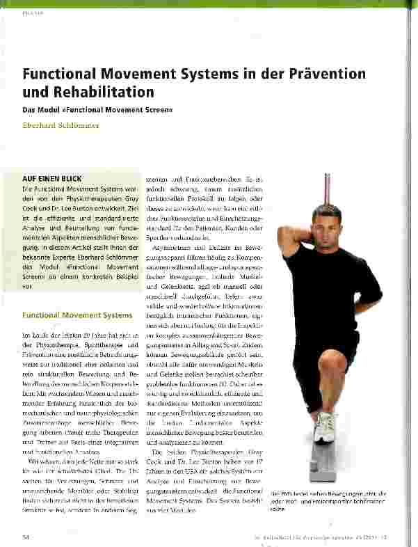 Vorschauseite 1: Functional Movement Systems in der Prävention und Rehabilitation