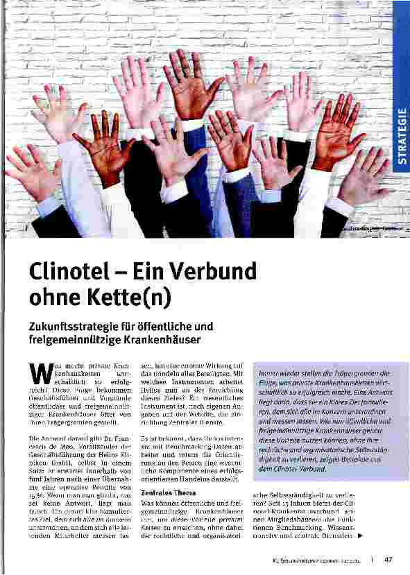 Vorschauseite 1: Clinotel - Ein Verbund ohne Kette(n)