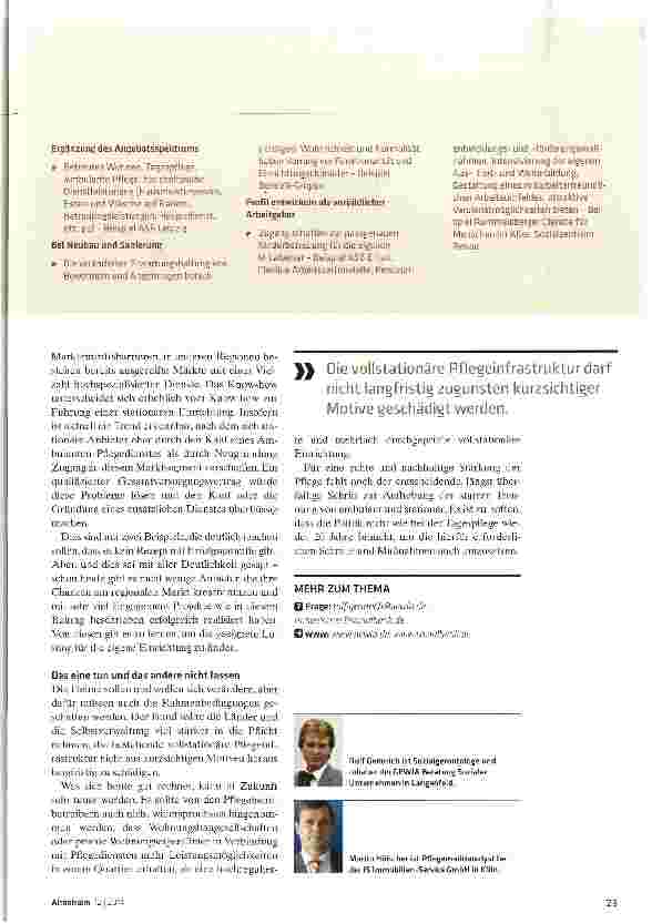 Vorschauseite 6: Was bleibt für Heime?