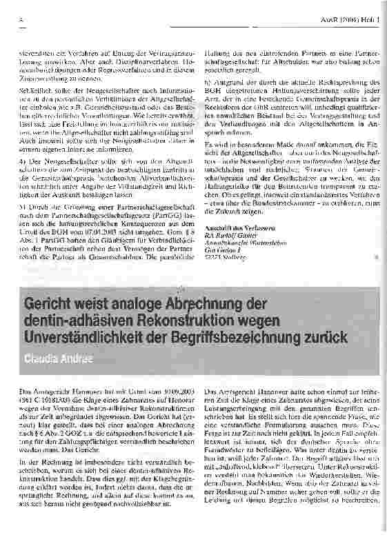 Vorschauseite 3: Die persönliche Haftung des neu in eine Gesellschaft bürgerlichen Rechts eintretenden Gesellschafters für Altschulden - Konsequenzen aus der neuen Rechtsprechung des Bundesgericht…