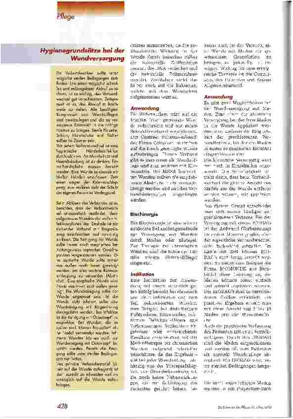 Vorschauseite 5: Zeitgemäßes WundmanagementFeuchte Wundbehandlung, Biochirurgie und Vakuumversiegelung - Indikationen und Anwendung