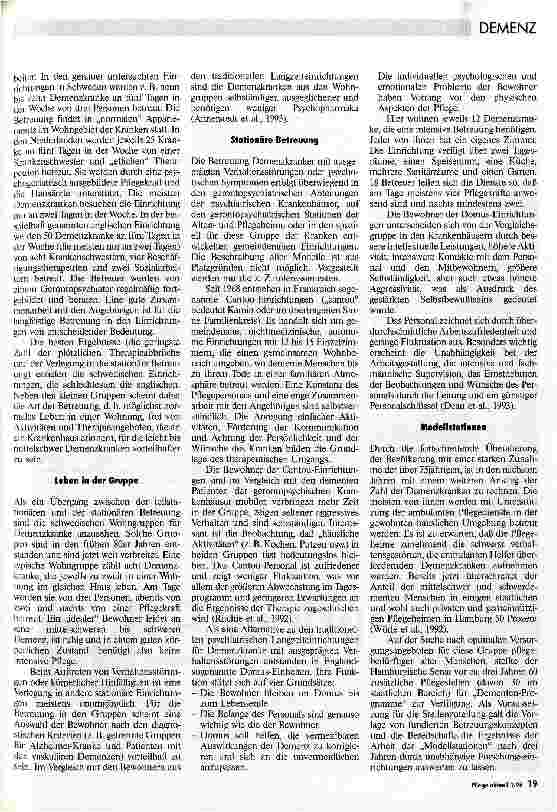 Vorschauseite 4: Demenzkranke in Pflegeheimen