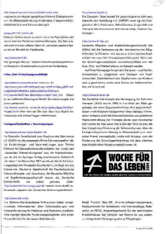 Vorschauseite 6: Woche für das Leben 2004 Die Würde des Menschen am Ende seines Lebens